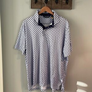 Polo Golf Ralph Lauren Classic Fit Jersey Short Sleeve Blue Geometric size XL